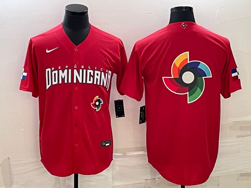 Men 2023 World Cub Dominican Blank Red Nike MLB Jersey5->more jerseys->MLB Jersey